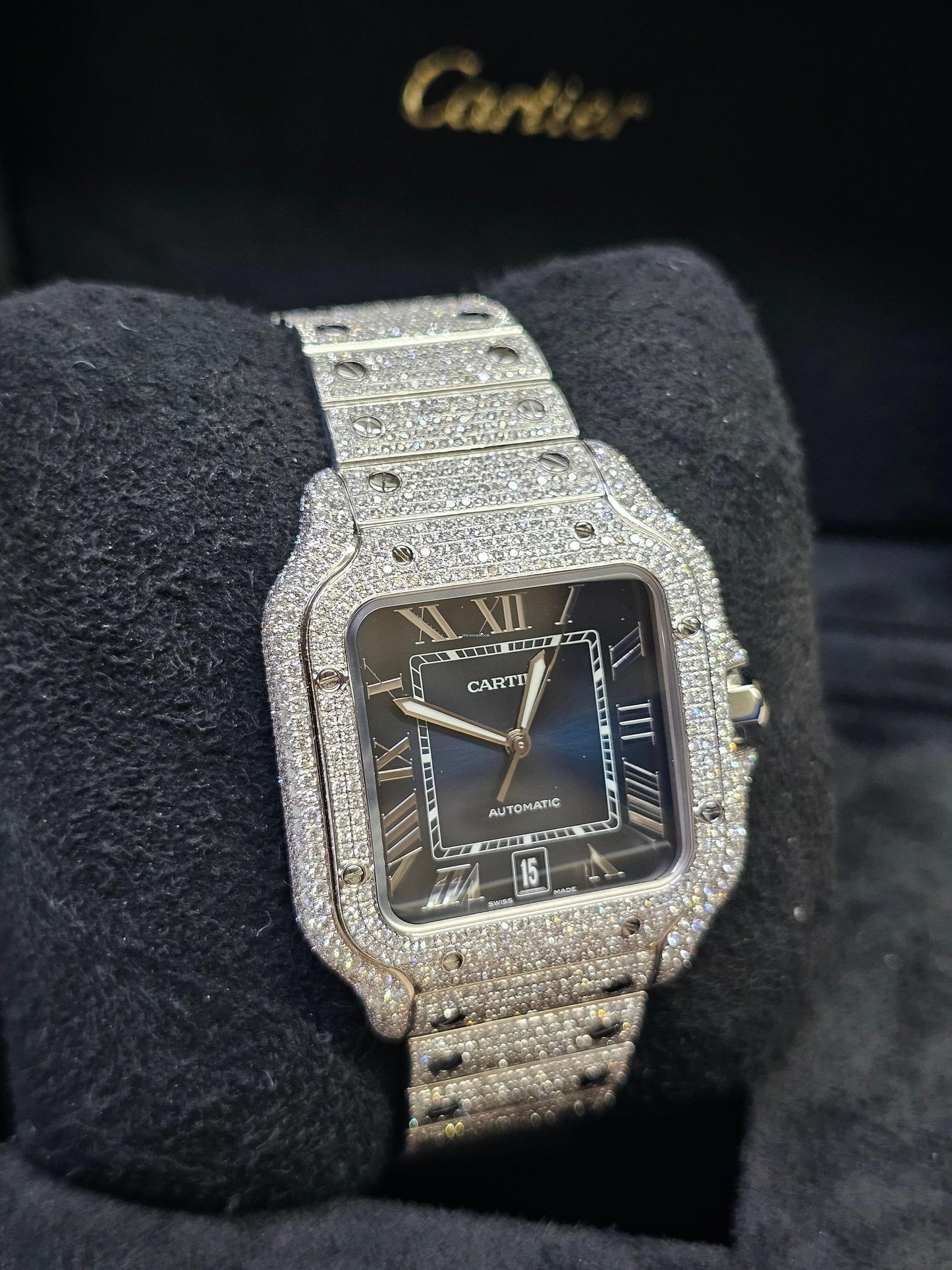 Cartier Santos De Cartier Iced with Natural Diamonds