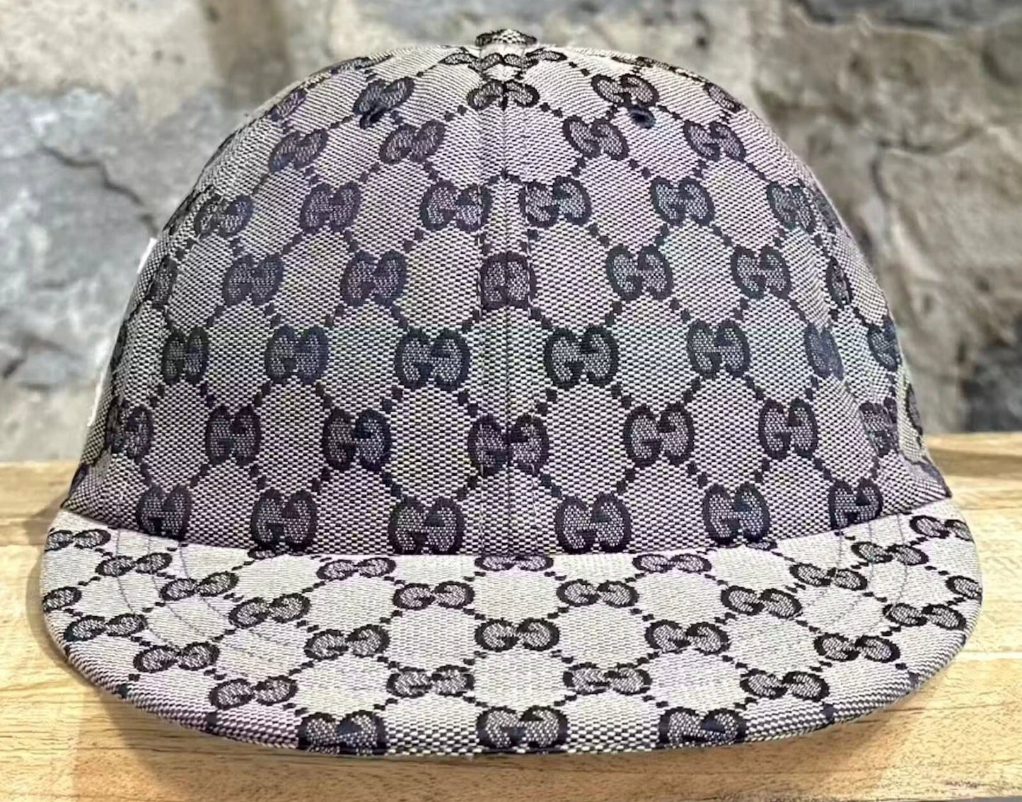 Gucci 'gg Logo 25 Patch Jacquard' cotton canvas baseball cap beige/blue