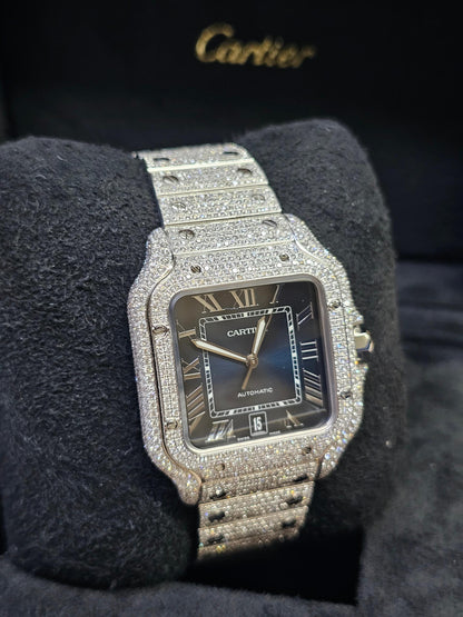 Cartier Santos De Cartier Iced with Natural Diamonds