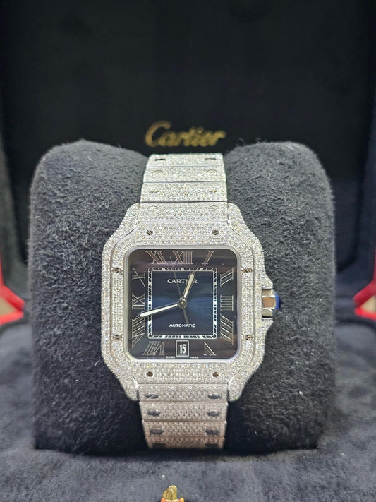 Cartier Santos De Cartier Iced with Natural Diamonds