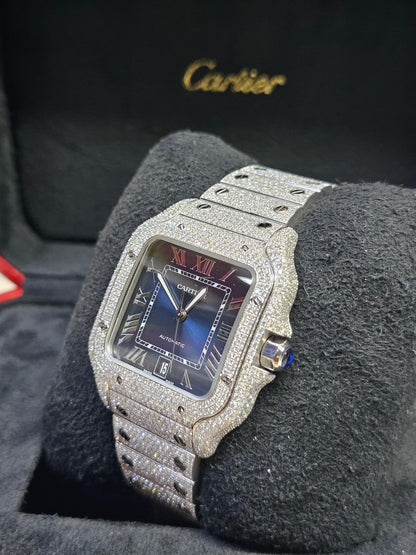 Cartier Santos De Cartier Iced with Natural Diamonds