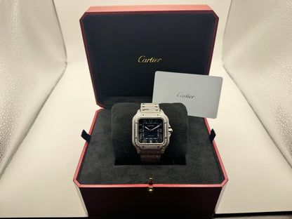 Cartier Santos De Cartier Iced with Natural Diamonds