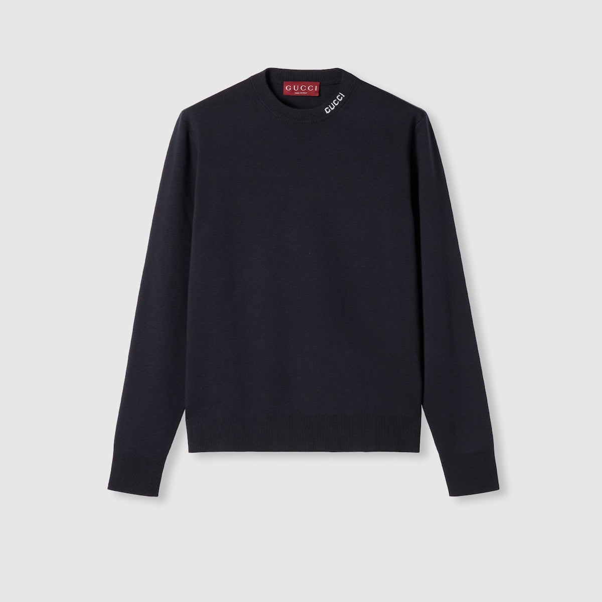 Gucci Silk cotton knit sweater with intarsia