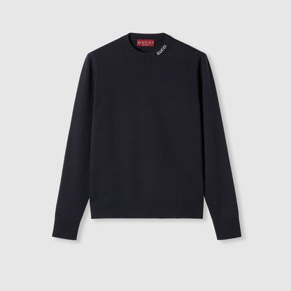 Gucci Silk cotton knit sweater with intarsia