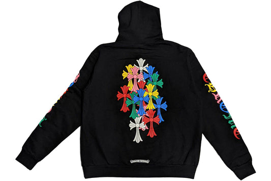 Chrome Hearts Multi Color Cross Cemetery Zip Up Hoodie Black