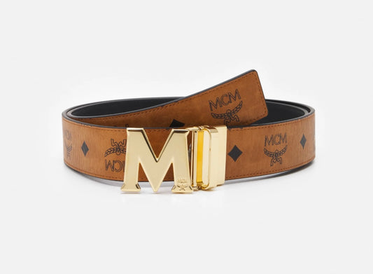 MCM CLAUS M REVERSIBLE BELT 1.5" COGNAC