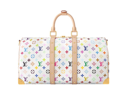 Louis Vuitton x Takashi Murakami Keepall Bandouliere 45 White Multicolored
