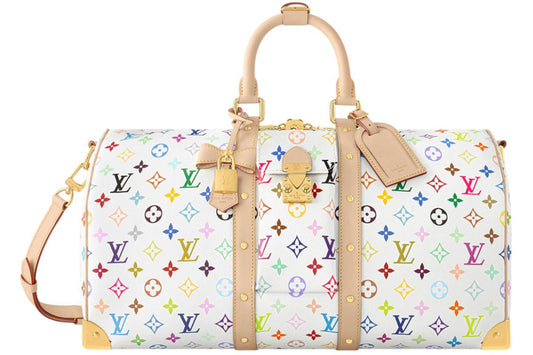 Louis Vuitton x Takashi Murakami Keepall Bandouliere 45 White Multicolored