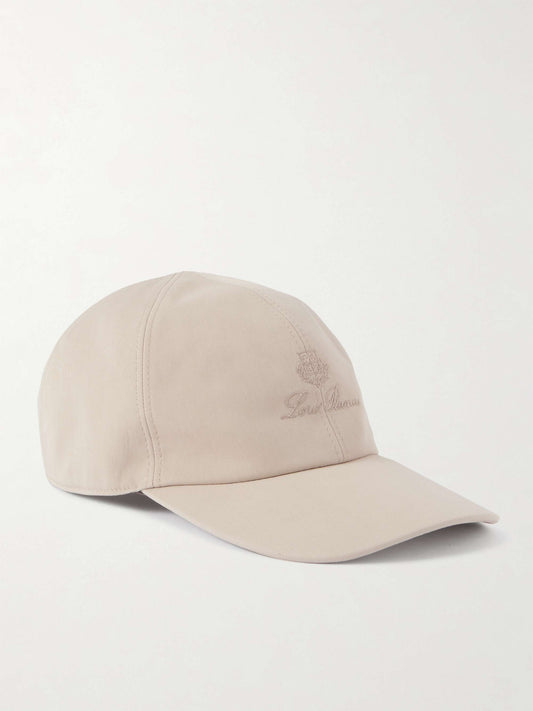 LORO PIANA Baseball cap made of cotton-blend twill and embroidered logo White