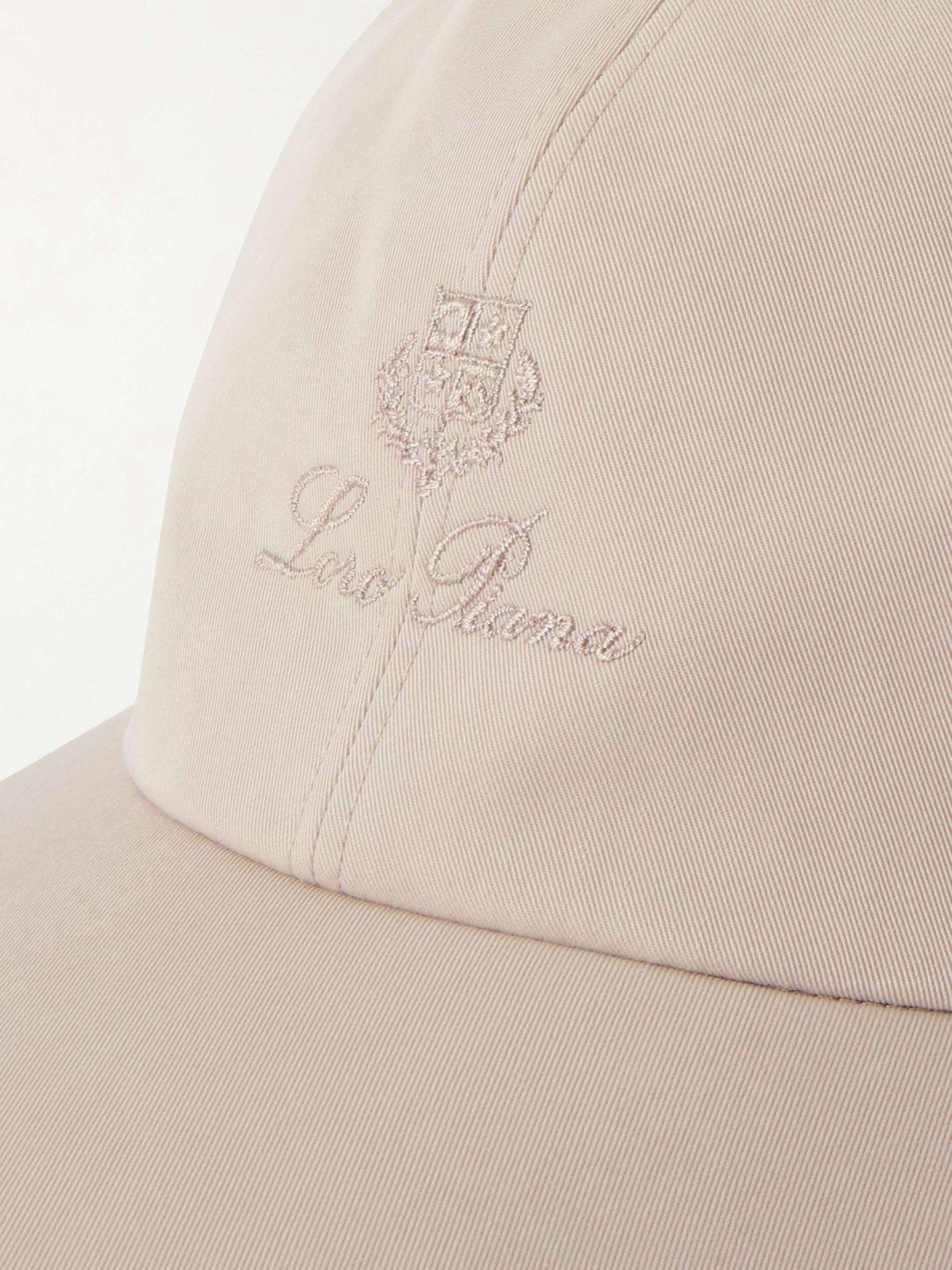LORO PIANA Baseball cap made of cotton-blend twill and embroidered logo White